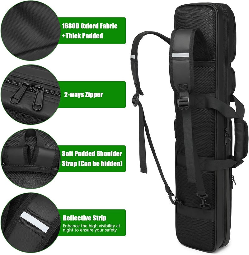 Beejirm Pool Cue Case - 4x4 Padded Pool Cue Bag - Holds 4 Butts and 4 Shafts, Multiple Accessory Pockets - Image 4